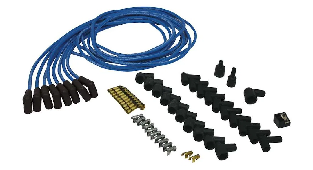 73225 – MOROSO Spark Plug Wire Set, Unassembled Blue 8 Millimeter Spiral Core 90 Degree Spark Plug Boot HEI/ Non-HEI ...